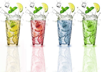 16 oz Plastic Tumblers Drinking Glasses, Clear Acrylic Drinking Cups Wine Glasses Beverage Cups Tumbler for Poolside Party, Outdoor&Indoor, Stackable, Dishwasher Safe, Easy to Clean, Large Capacity