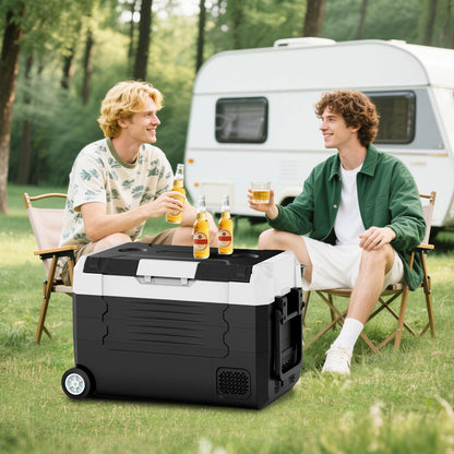 AS 12 Volt Refrigerator 47 Quart Car Fridge Portable Freezer Compressor Cooler APP Control, Electric Cooler -4℉~68℉, 12/24V DC 110~240V AC, Portable Freezer for Camping, Travel, Boat