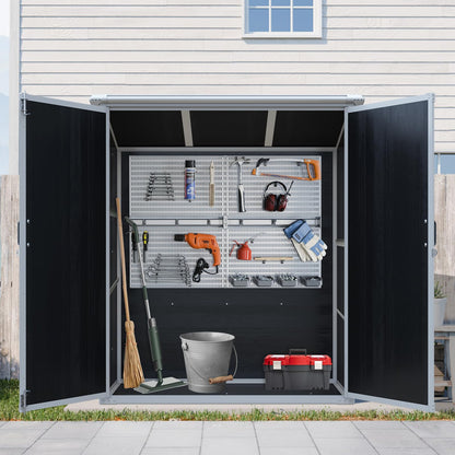 KEIKI 5x3 FT Outdoor Storage Shed Cabinet Polypropylene Frame with Lockable Doors for Bikes and Patio Furniture Toys