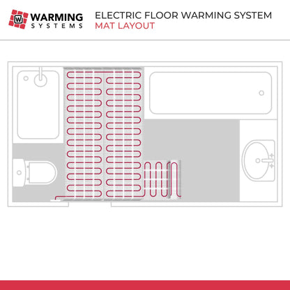 Warming Systems 10 Sqft Electric Radiant Floor Heating Mat – 120V Heated Tile Floor System with Programmable Thermostat (TH115), Floor Sensor, Installation Monitor & 25 Year Warranty, USA Made