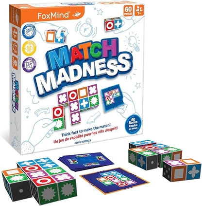 FoxMind Match Madness Board Game Visual Recognition Matching Board Game Family Puzzle Game to Develop Kids Problem Solving Skills