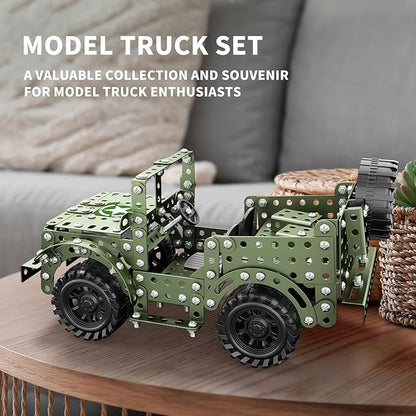 Lucky Doug STEM Building Projects Model Truck Set - Building Toys for Kids Ages 8-12 Assembly Science Army Toys for Boys 8 9 10 11 Years Old
