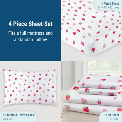 Wildkin 100% Cotton Full Sheet Set – Soft & Cozy Bed Sheets - Unicorn