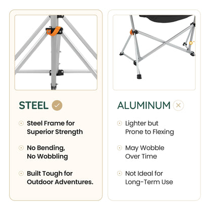 Moose Medoz Hammock Camping Chair – Folding Swing Chair with Headrest & Cup Holder, 300 lbs Support, Breathable Mesh, Portable & Lightweight for Outdoor, Camping, Fishing, Patio & Travel