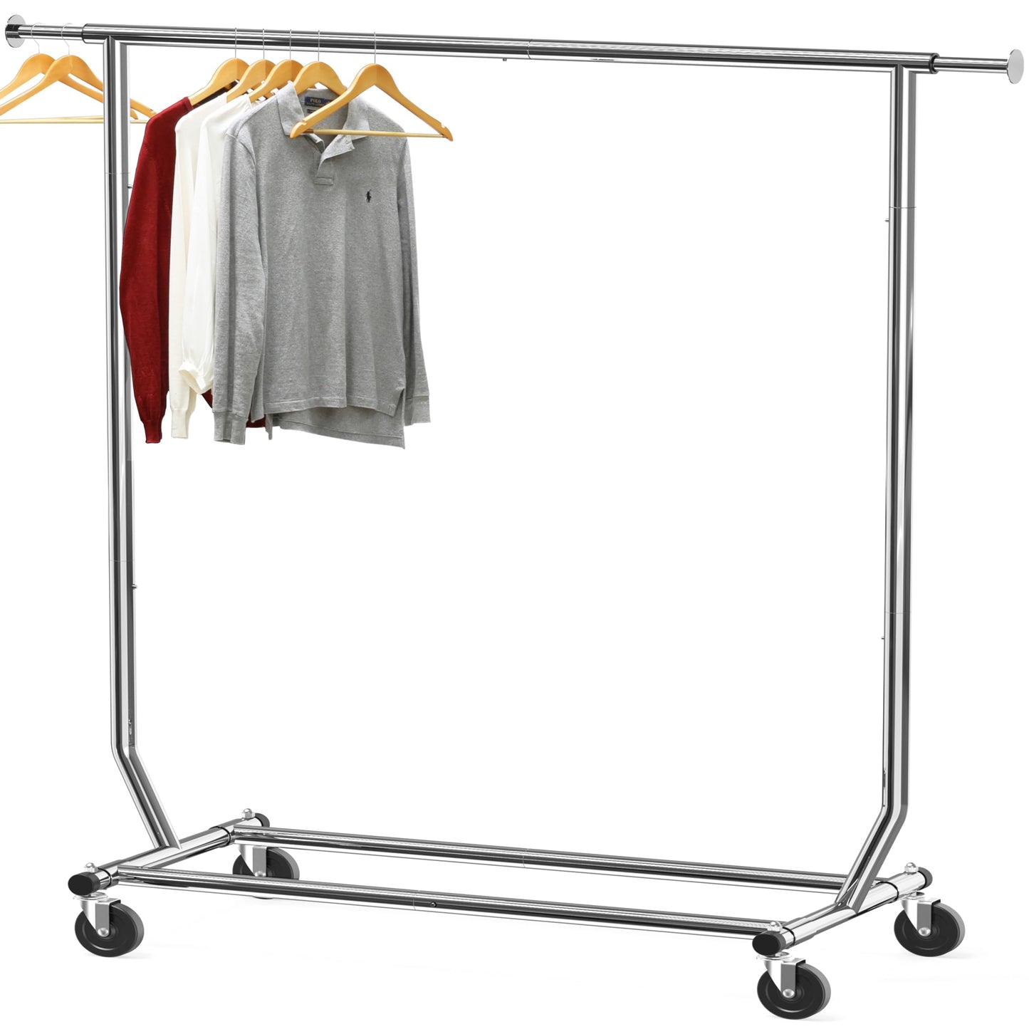 Simple Houseware Supreme Commercial Grade Clothing Garment Rack + Clear Garment Rack Cover (72''L x 54''H)