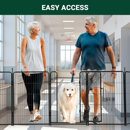 IDEALHOUSE Dog Playpen – 40" h 16-Panel Heavy Duty Metal Pet Exercise Pen for Indoor/Outdoor Use, Wide Door with Low Threshold, Portable Puppy Enclosure for RV, Camping, Garden, Yard