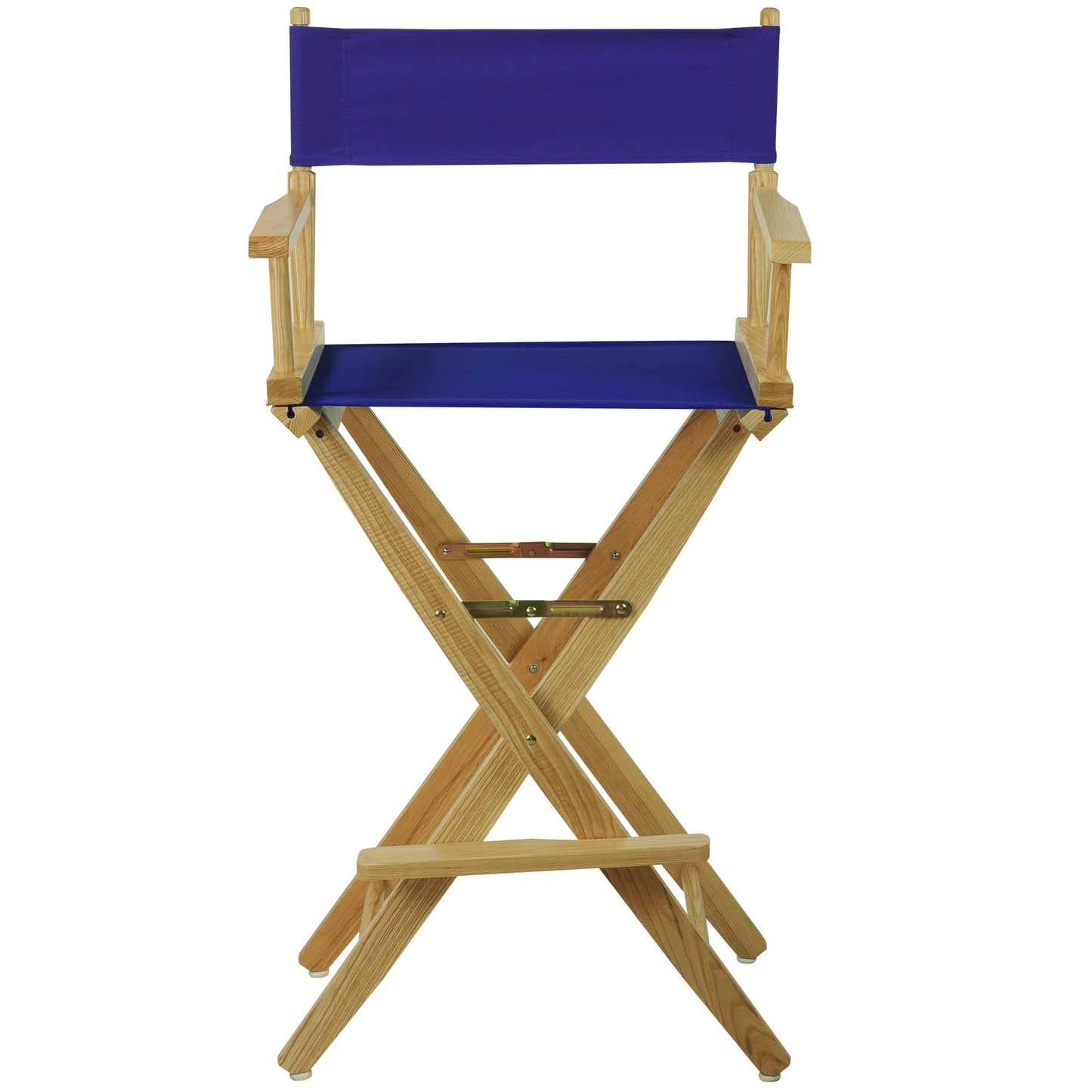 Casual Home American Trails Extra-Wide Premium Directors Chair 30" H Bar Height Natural Frame Blue Canvas