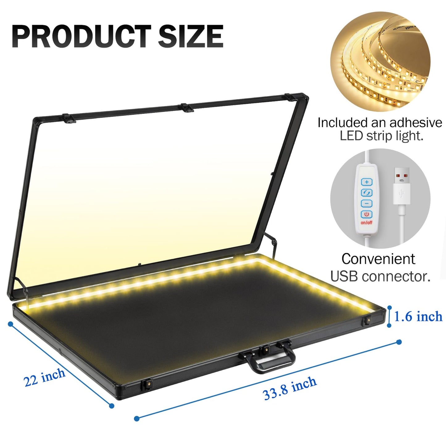 DuvinDD Card Display Case with LED Light for Trading Card, 34 x 22 inch Aluminum Large Portable Card Show Display Case, Lockable Trade Show Display Cases for Pokemon Cards, Coin, Collectibles, Silver