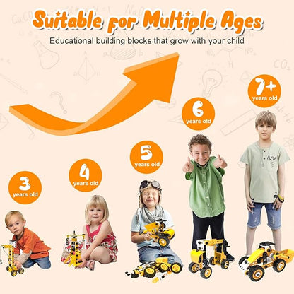 STEM Building Toys 10 in 1 Construction Set for Preschool Kids Educational Creative Games Holiday Idea Gift for 5+ Years Old Stem Activities for Kids Ages 4-8 5-7 6-8 Boy Birthday Gifts