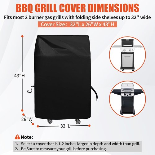 iCOVER 30-Inch Waterproof BBQ Grill Cover - Lightweight, Dustproof & UV-Resistant for Two Burner Smokers