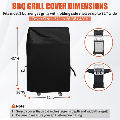 iCOVER 30-Inch Waterproof BBQ Grill Cover - Lightweight, Dustproof & UV-Resistant for Two Burner Smokers
