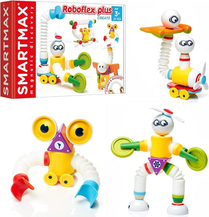 SmartMax Roboflex Plus – Magnetic STEM Building Set with Flexible Bars for Creative Robot and Engineering Play for Ages 3+