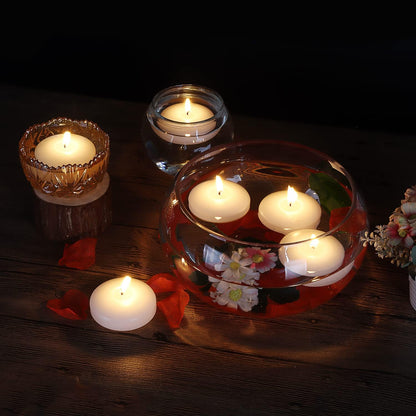 3 inch Floating Candles, 12/24/36/ Pack White/Gold/Red Floating Candle, Long Burning and Smokeless Candle for Wedding, Birthday, Pool, Holiday & Home Decoration Unscented (12PACK, White)