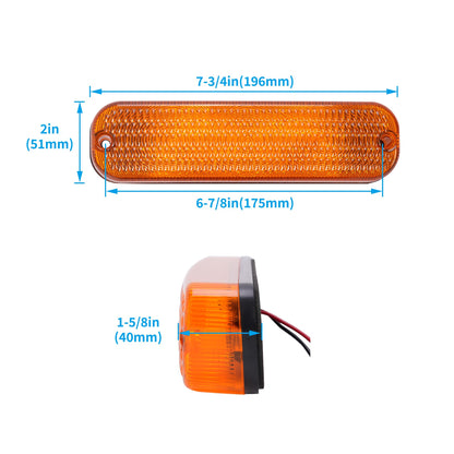 HECASA LED Flashing Amber Cab Light AR60250 for John Deere Tractor, 4Pcs, Plastic