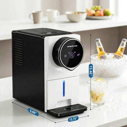Antarctic Star Nugget Ice Maker Countertop, Gen 2 Self-Cleaning Portable Ice Machine, 33 lbs/24H, 1.8L Water Tank, 1.5 lbs Ice Storage, Touch Screen & Auto Ice Drop, for Home/Office/Kitchen