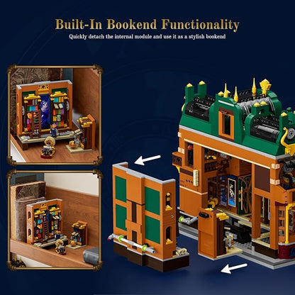 Steampunk Time-Rift Library Lighting Building-Bricks Set 3187 Pcs Modular Building from Chrono Custodians Collection Display Set for Adults and Steampunk Lovers