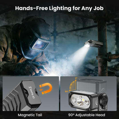 sofirn ST2 Multi-Light Rechargeable Flashlight, 3000 Lumens White Light with 660nm Red & 365nm UV, USB-C Charging, 90° Rotating Head, Magnetic Tail & Large Clip, IPX6 Waterproof for Work & Outdoor
