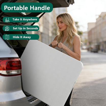MAKE CHANGES 2 Pack 6ft Folding Table, Foldable Picnic Table Portable Table for Indoor Outdoor Use Heavy Duty Plastic Table Camping Table with Carry Handle for Party, BBQ, White