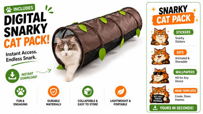 Snarky Pets Square Cat Tunnel & Cube Mega Bundle – Modular Indoor Cat Playground with 4 Tunnels & 4 Cubes