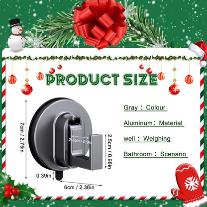 2PCS Suction Cup Hooks, Suction Cup Hooks for Shower, No Drill SuctionCup Hook for Bathroom Hanging Towels Holder, Hook for Christmas Wreath Decor Thanksgiving, Reusable Strong & Reliable