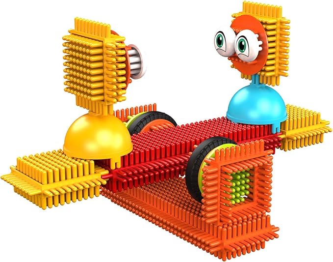 Contixo 144 pcs Bristle Shape 3D STEM Building Toys Construction Learning Stacking Educational Block Creativity Beyond Imagination Inspirational Safe &amp Durable Recreational Toy for Kids Ages