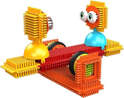 Contixo 144 pcs Bristle Shape 3D STEM Building Toys Construction Learning Stacking Educational Block Creativity Beyond Imagination Inspirational Safe &amp Durable Recreational Toy for Kids Ages
