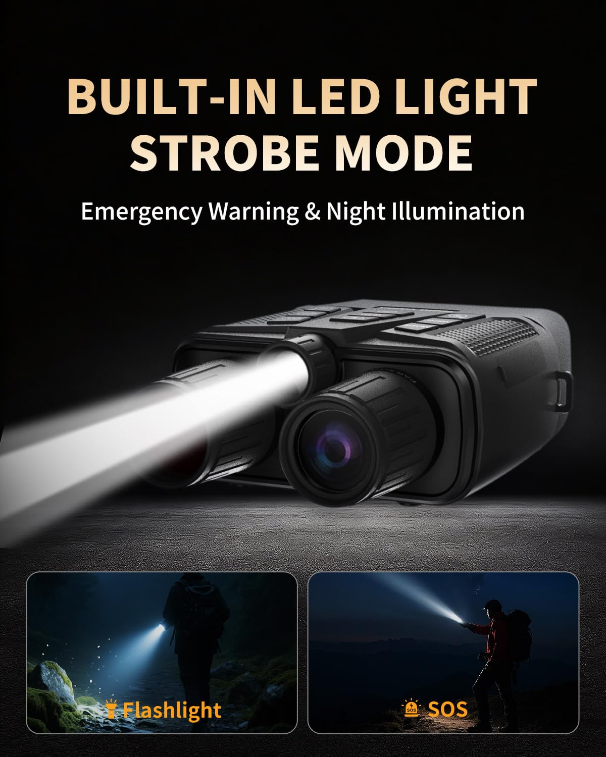 OWNCOZY Night Vision Binoculars for Adults, 4K Night Vision Goggles with 3" HD Screen & Magnifying Lens, 8X Digital Zoom, Rechargeable Device with 64GB Card for Camping & Outdoor Exploration