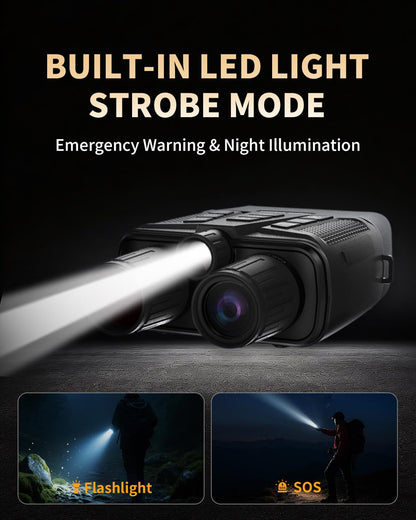 OWNCOZY Night Vision Binoculars for Adults, 4K Night Vision Goggles with 3" HD Screen & Magnifying Lens, 8X Digital Zoom, Rechargeable Device with 64GB Card for Camping & Outdoor Exploration