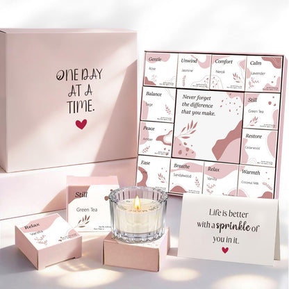 TUZELIYA Candle Gifts for Women, 12 Pack Secret Message Candles with 12 Scents, Birthday Gifts for Women, GirlfriendGifts for Her, Scented Tealight Candle Set with Gift Box & Card