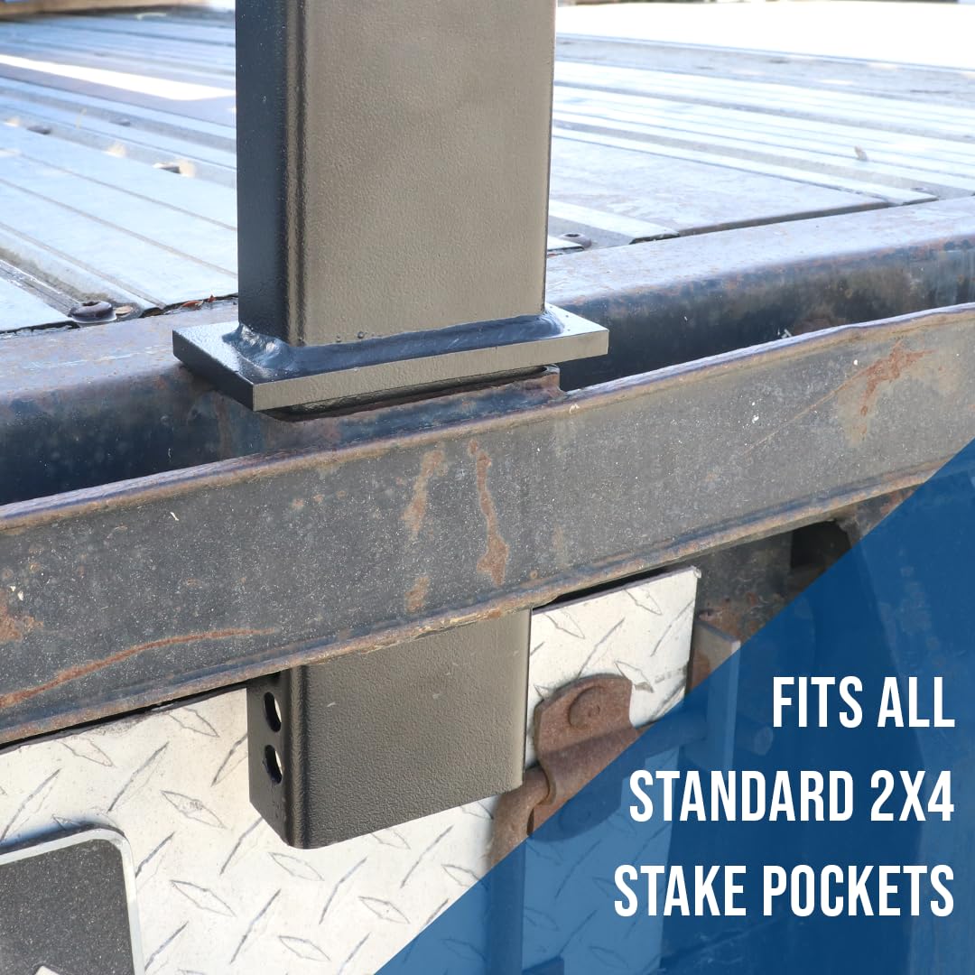 BoxerTool 4 Pack 30" Adjustable C Channel Pipe Stake for Flatbed Trailer Hauler – Made of Steel - 4 Pack