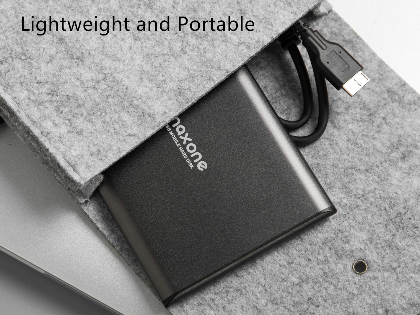Maxone 500GB Ultra Slim Portable External Hard Drive HDD USB 3.0 Compatible with PC, Laptop, Charcoal Grey