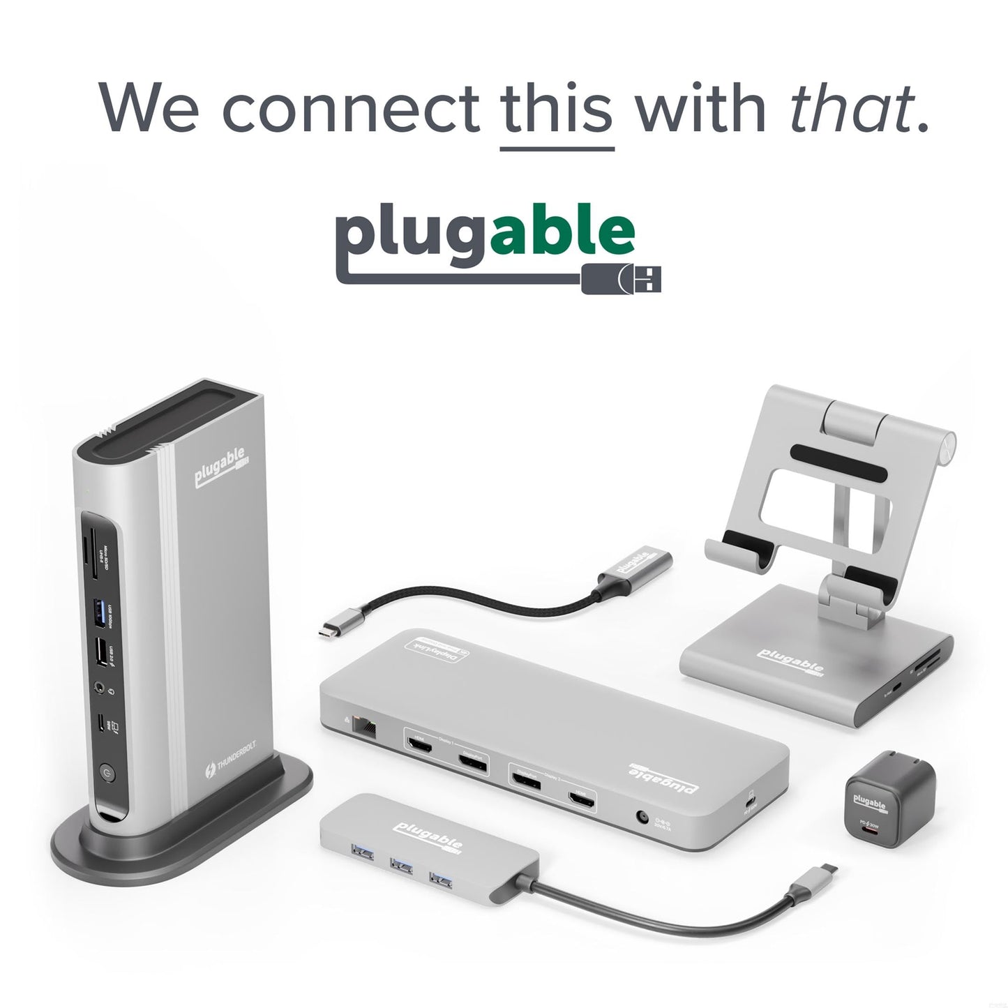 Plugable 7-in-1 USB-C DisplayLink Dock – Dual 4K 60Hz HDMI, USB-C & USB-A (10Gbps), SD Card, Gigabit Ethernet, 100W PD Charging – Compatible with macOS & Windows, MacBook Dual Monitor Support