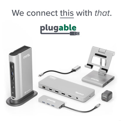 Plugable 7-in-1 USB-C DisplayLink Dock – Dual 4K 60Hz HDMI, USB-C & USB-A (10Gbps), SD Card, Gigabit Ethernet, 100W PD Charging – Compatible with macOS & Windows, MacBook Dual Monitor Support