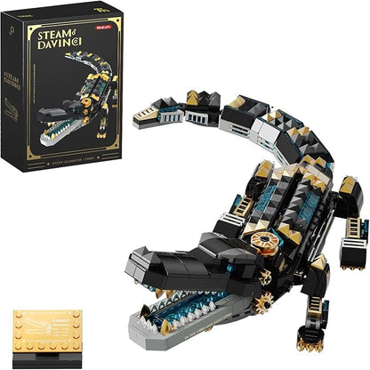 541 Piece Crocodile Building SetsSea Creatures Creative Model Building KitSTEM Dinosaur World Park Building Toy Mechanical Animal Brick SetChristmas Birthday Gifts for BoysTeens Adults