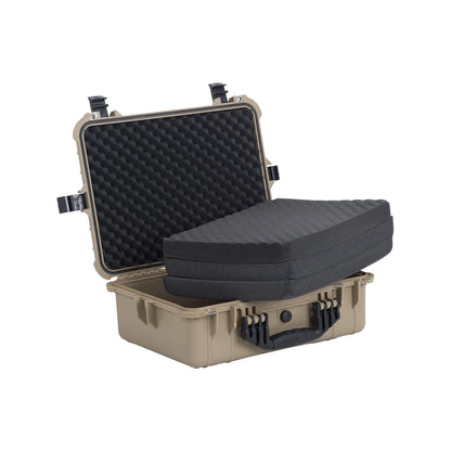 MEIJIA Portable IP67 Waterproof Protective Case,Hard Camera Case,Customized Fit Foam Inserted,Fit for Camera, Equipments, Lens,Drones,19.78“X15.77"x7.41"(Desert Tan)