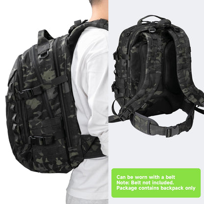 EXCELLENT ELITE SPANKER 40L Tactical Military Backpack for Men and Women Large Rucksack Assault Pack Bag for Outdoor Camping, Hiking,Travel Backpacking(Multicam Black)