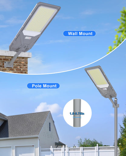 JAYNLT X-12000W Solar Street Lights,6500K Commercial Parking Lot Light Dusk to Dawn,IP68 Waterproof Flood Security Street Lights Motion Sensor for PlayCourt,Farm