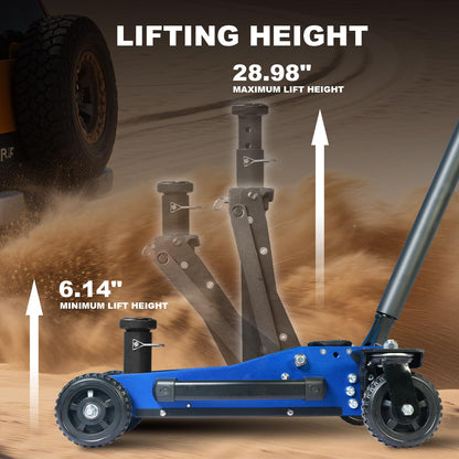 Jack Boss 3 Ton Off Road Jack with Big Wheels, Dual Pumps Hydraulic Lift, Heavy Duty Off Road for Trucks and SUV, Off-Road Vehicle Jack