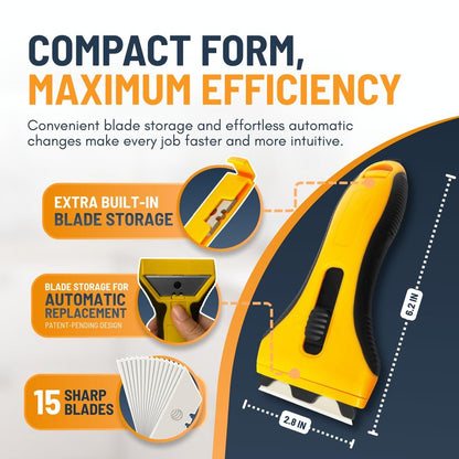 Scraper Tool with 15 Extra - Oven Scraper Tool Non Scratch, Hob Scraper, Glass Scraper for Windows, Paint Scraper, Window Scraper, Scraper for Cleaning, Kitchen Scraper, Oven Glass Cleaner