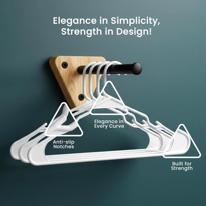 Utopia Home Plastic Hangers - Durable Space-Saving Closet Organizers - 50 Pack in White