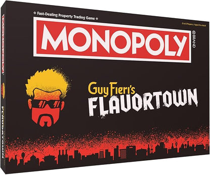 Monopoly: Flavortown Board Game Featuring '68 Chevy Camaro Knuckle Sandwich Coin and More Buy Sell Trade Guy Fieri’s Restaurants Build Your Own Culinary Empire Officially Licensed Merchandise