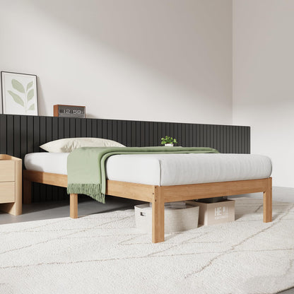 Novilla 12 Inch Wooden Twin Bed Frame, Classic Solid Wood Platform Bed Frame Twin Size, Sturdy Wood Slat Support, No Box Spring Needed, Easy Assembly