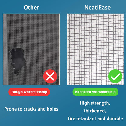 NeatiEase Window Screen Roll, 96"x100' Adjustable Flexible Fiberglass Screen Door Mesh - DIY Replacement Kit for Patio Porch Door Windows and Sliding Screen Doors(Black)