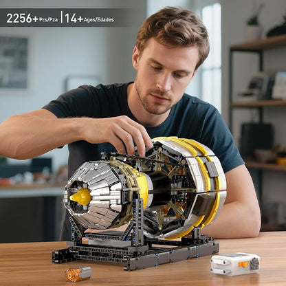 Mould King 10141 Aircraft Engine Model that Works Ideas Transmission Engine Model Toy for Display DIY STEM Project for 14+ Adults/Teens(2256 PCS)