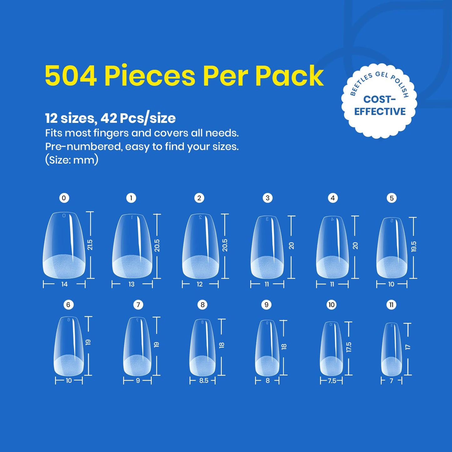 Beetles Gel Nail Kit Short Almond, 240Pcs Easy Nail Extension Set Shaped Clear Tips with 5 in 1 Nail Glue Base & Top Coat and Mini UV Lamp, Nail Tips Art Acrylic Nail Kit Gifts for Women