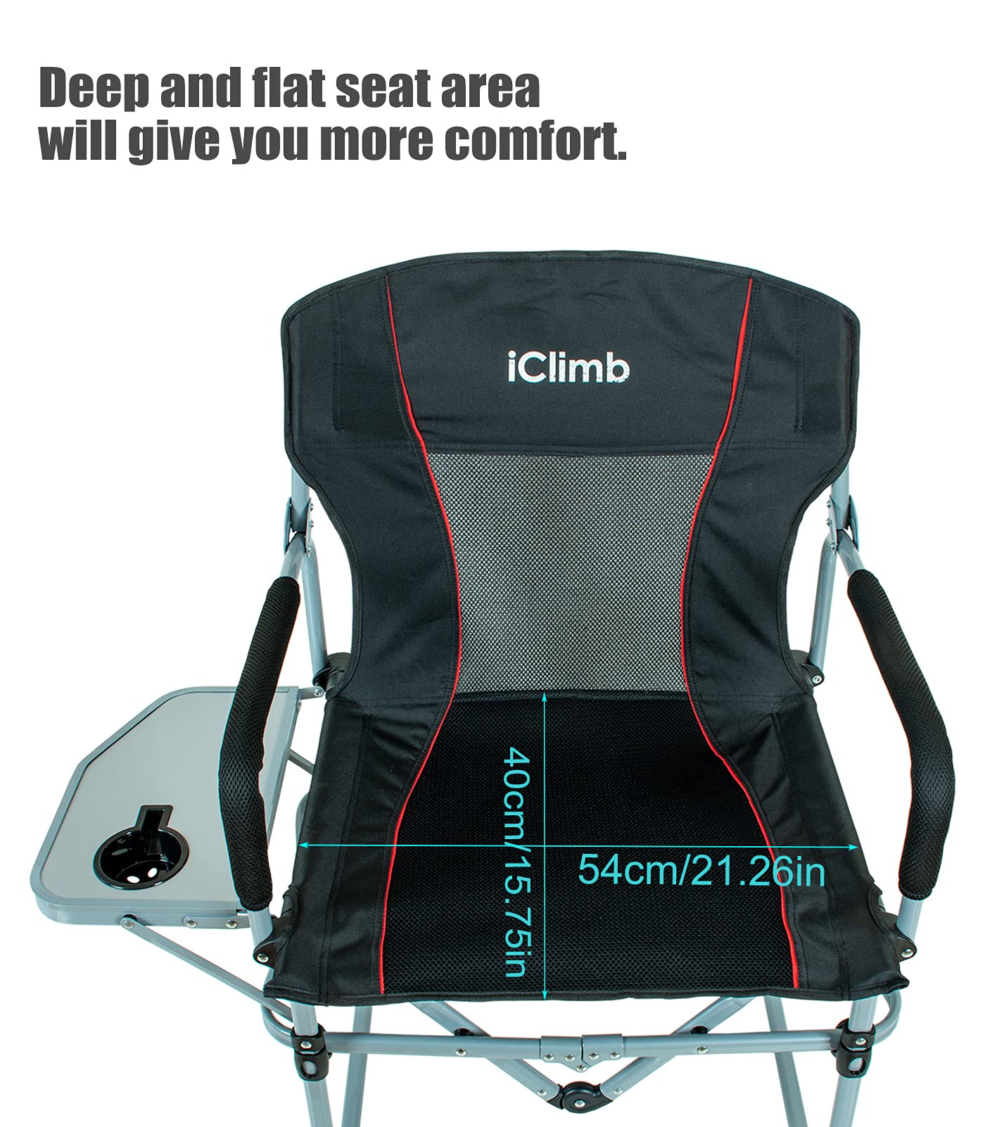 iClimb 1 Light Folding Table and 2 Heavy Duty Compact Folding Chair Bundle for Adults Outdoor Camping Glamping Beach Concert