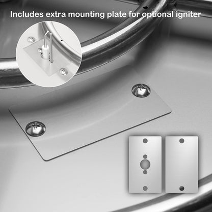 Stanbroil 31 Inch Drop-in Round Gas Fire Pit Kit with Spark Ignition Kit, 304 Stainless Steel Gas Firepit Burner Insert for DIY Fire Pit Table, Max 296,000 BTU - Natural Gas Version
