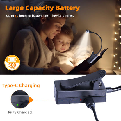 KunHe 60 Pack Rechargeable Book Light Bulk Clip-On Reading Lights for Books in Bed Long-Lasting 3 Modes & 3 Brightness Levels Compact USB Charging Mini Booklights for Kids Book Lovers Bulk Gifts