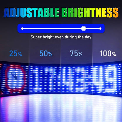TOBWOLF Golf Cart Devil Eyes Light Sign, 23x5in Programmable Flexible Screen for Windshield with App Control, DIY Pattern Soft Screen LED Lights for Golf Car Trucks Festivals Decor