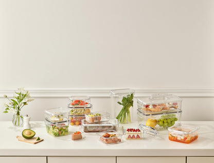 gotman Airtight Food Storage Containers with Lids Gift Set (6 pack) BPA-Free | Clear | Microwave, Freezer and Dishwasher Safe | Leak-Proof | Kitchen Fridge Organizer Fruit Boxes | Fresher Food